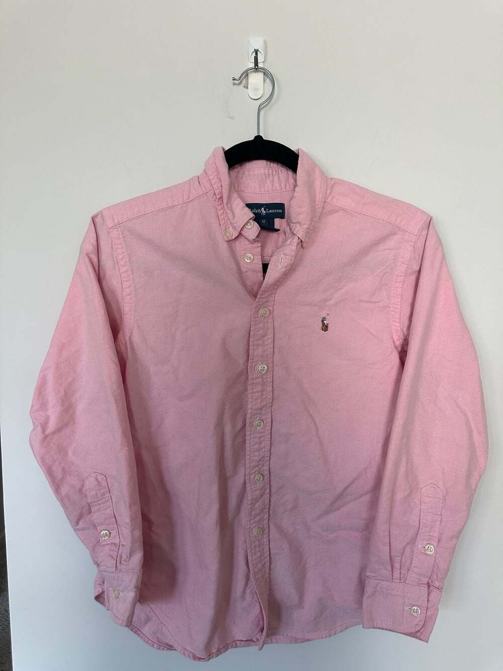 Ralph Lauren Pink Cotton Long Sleeve Button-Down Oxford Shirt Size 12